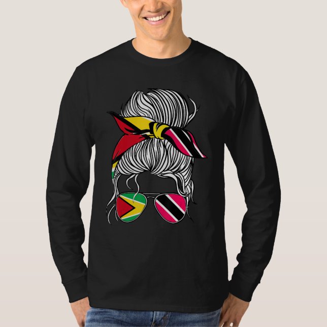 Guyana Flag Trinidad&Tobago Grown Women Girl Count T-Shirt (Front)