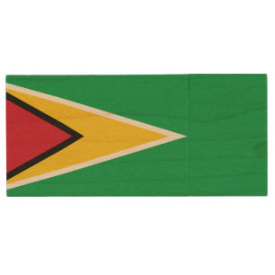 Guyana Flag Wood Flash Drive