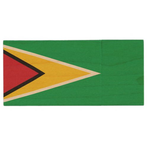 Guyana Flag Wood Flash Drive