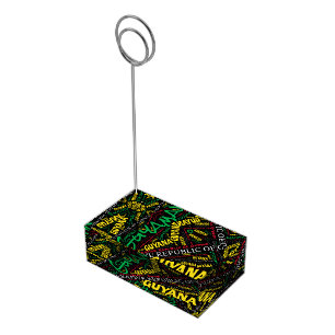 Guyana Flag Word Cloud Place Card Holder