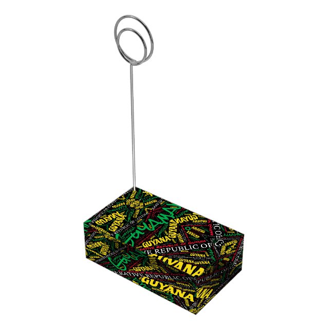 Guyana Flag Word Cloud Place Card Holder (Corner)