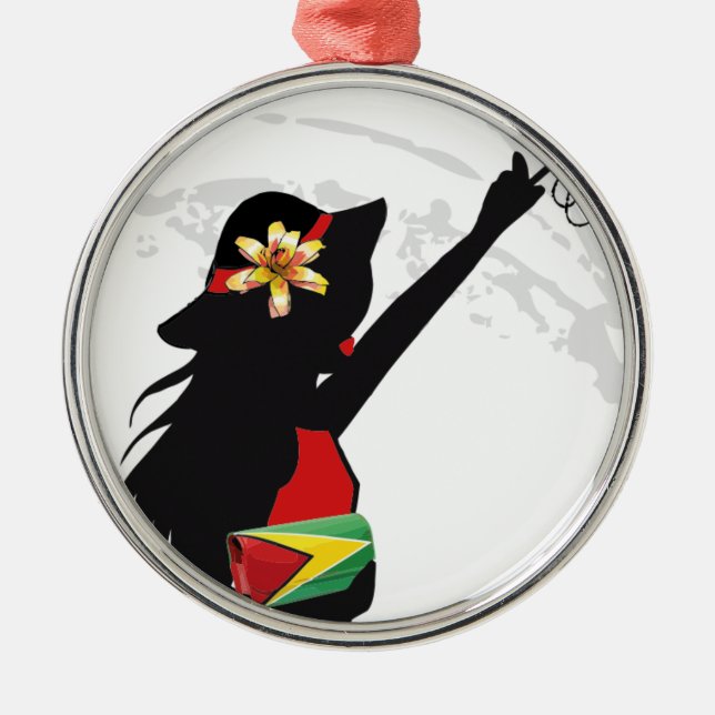 Guyana Girl Christmas Ornament (Front)