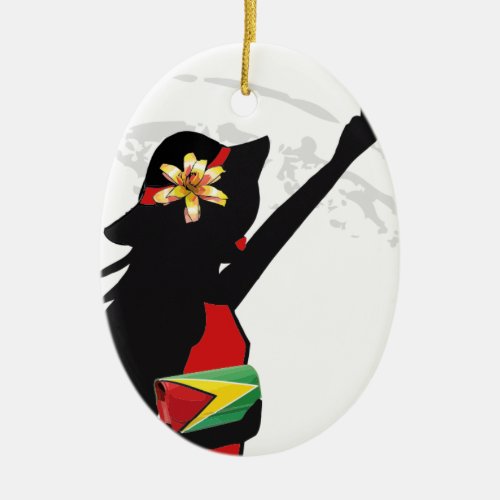 Guyana Girl Oval Ornament
