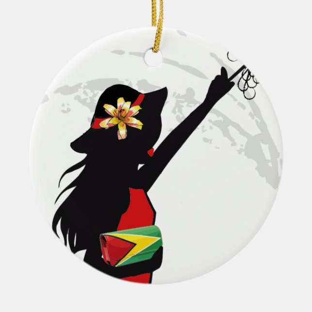Guyana Girl Round Ornament (Front)