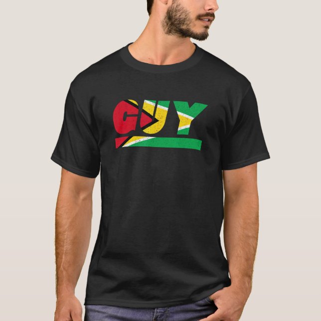 Guyana GUY Guyane Outfit with Flag T-Shirt (Front)