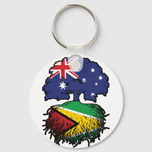 Guyana Guyanese Australian Australia Tree Roots Keychain