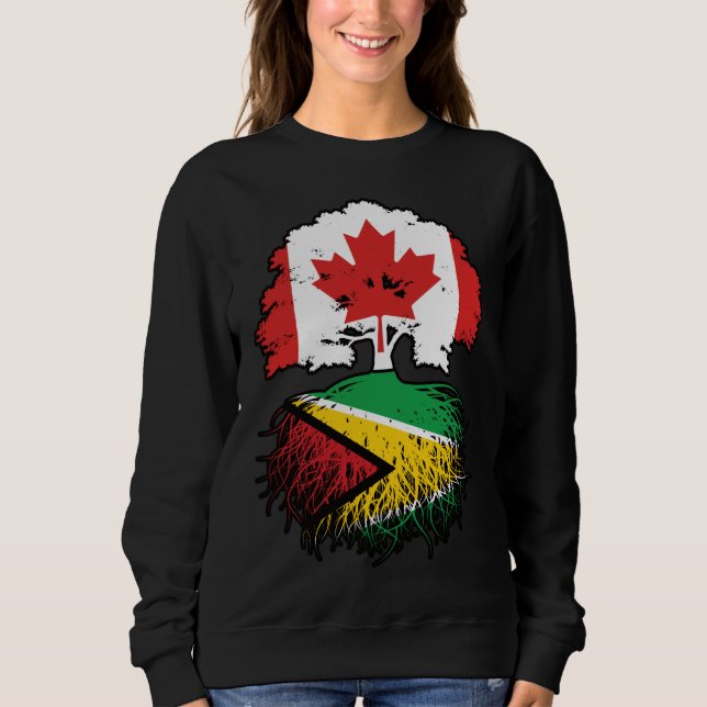Guyana Guyanese Canadian Canada Tree Roots Flag Sweatshirt (Front)