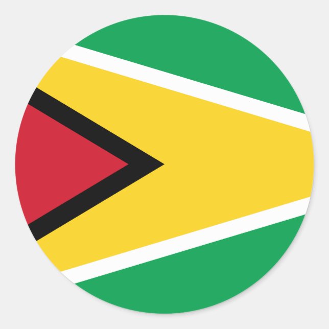 Guyana (Guyanese) Flag Classic Round Sticker (Front)