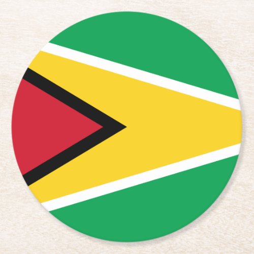 Guyana Guyanese Flag Independence Caribbean Round Paper Coaster