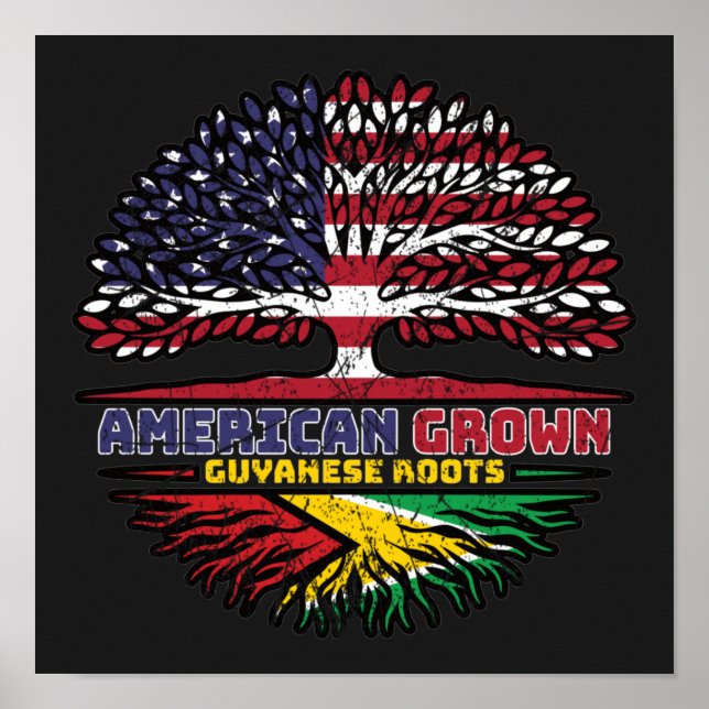 Guyana Guyanese US American USA United States Tree Poster (Front)