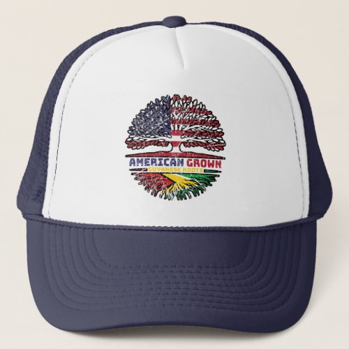 Guyana Guyanese US American USA United States Tree Trucker Hat