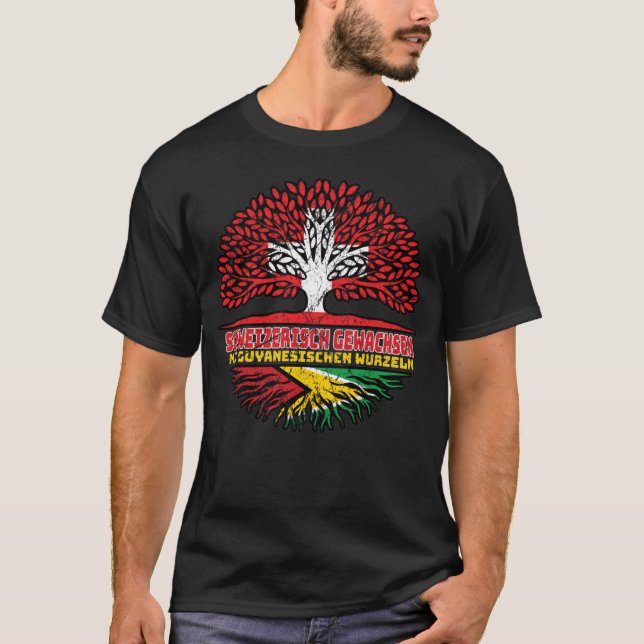 Guyana Guyanisch Schweizer Schweiz Baum Wurzel T-Shirt (Front)