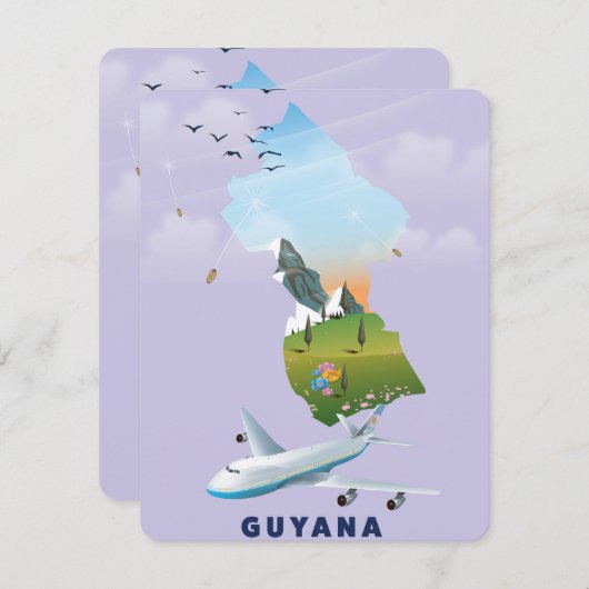 Guyana illustrated map poster (Front/Back)