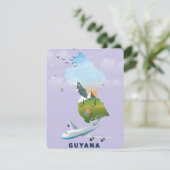 Guyana illustrated map poster (Standing Front)