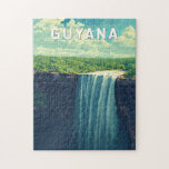 Guyana Illustration Travel Art Vintage Jigsaw Puzzle<br><div class="desc">Guyana retro vector travel design. From the awe-inspiring Kaieteur Falls to the remote Rupununi savannah,  it’s a paradise for travelers seeking authentic adventure and nature immersion.</div>