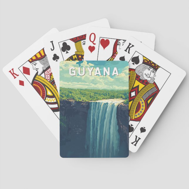 Guyana Illustration Travel Art Vintage Poker Cards (Back)
