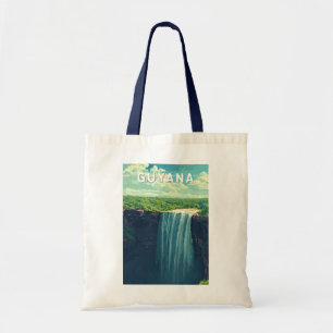 Guyana Illustration Travel Art Vintage Tote Bag