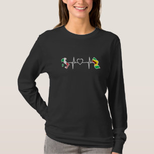 Guyana Italy Flag Guyanese Italian Heartbeat 1 T-Shirt