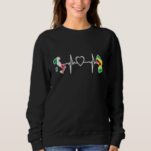 Guyana Italy Flag Guyanese Italian Heartbeat Sweatshirt