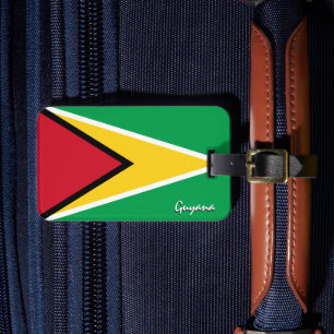 Guyana Luggage Tags, patriotic Guyana Flag Tag