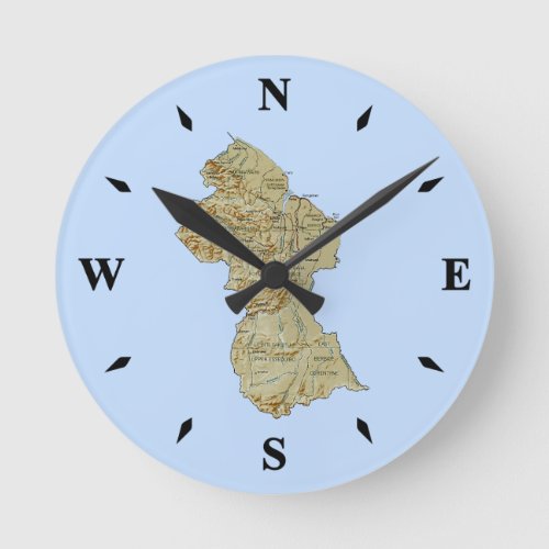 Guyana Map Clock