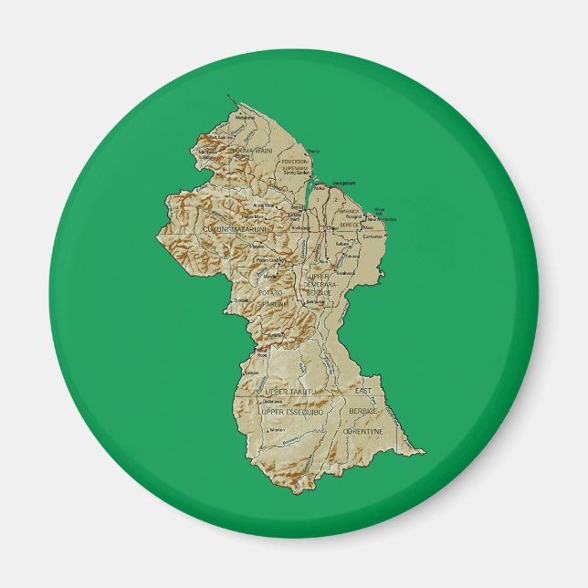 Guyana Map Magnet (Front)