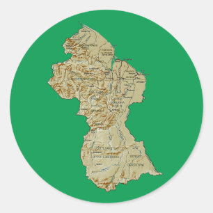 Guyana Map Sticker