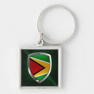 Guyana Mettalic Emblem Keychain