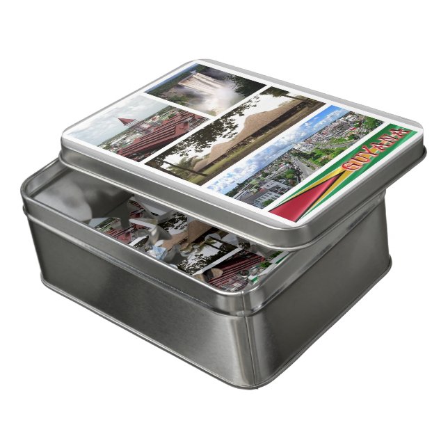 Guyana -  Mosaic - Jigsaw Puzzle (Lid Open)