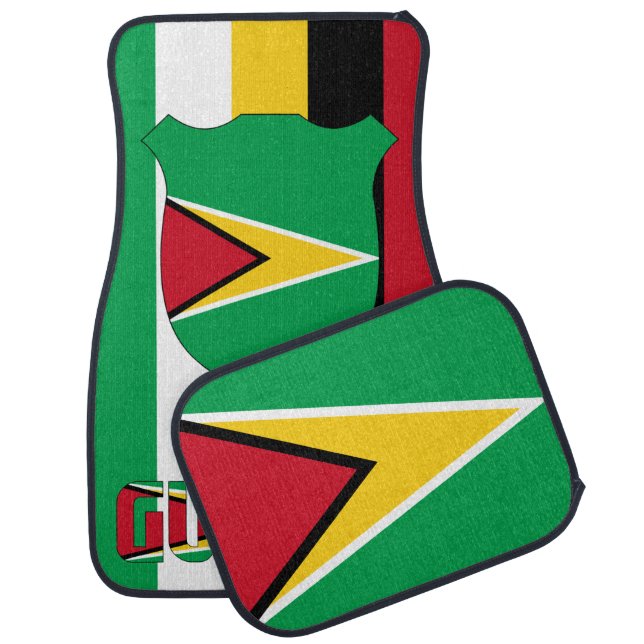 Guyana National Flag Patriotic Car Floor Mat (Set)