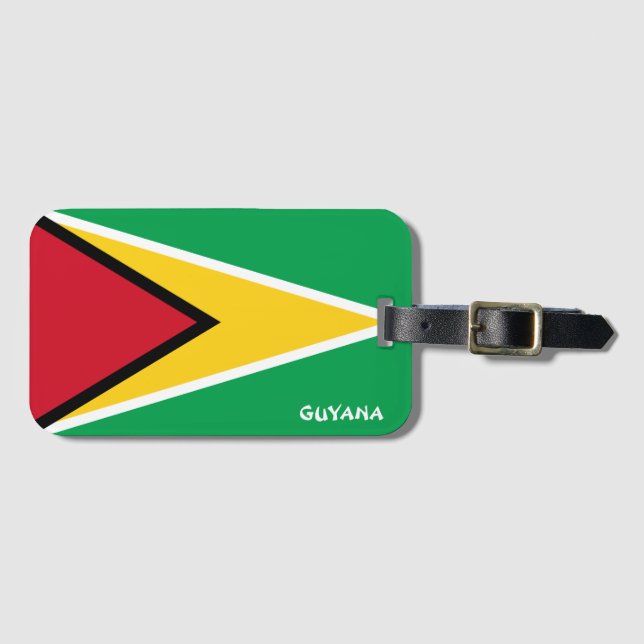 Guyana National Flag Patriotic Luggage Tag (Front Horizontal)