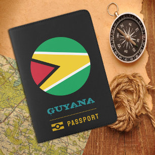 Guyana Passport, Guamanian coat of Arms, flag Passport Holder
