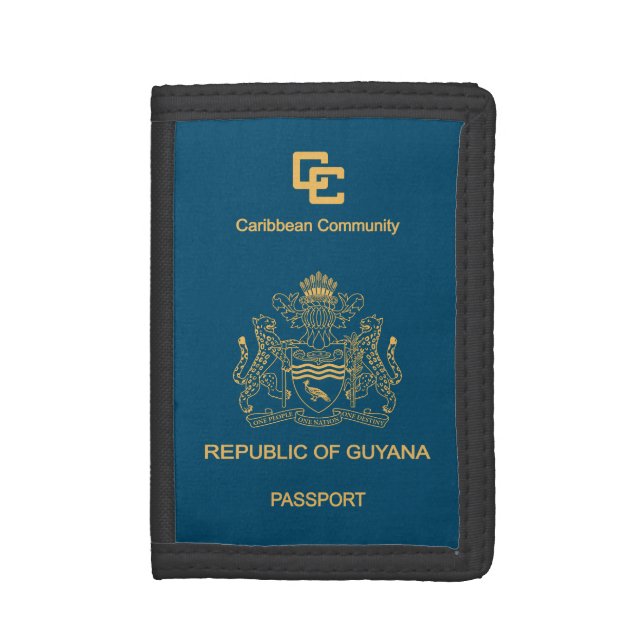 Guyana passport ticket trifold wallet (Front Vertical)