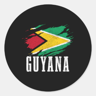 Guyana Pride Guyanese Flag Roots Classic Round Sticker