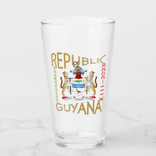 Guyana Republic Jubilee  American style pint glass