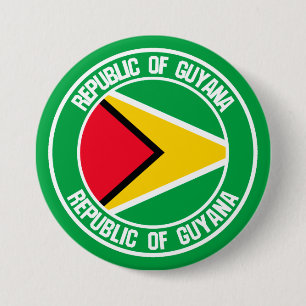 Guyana Round Emblem Button