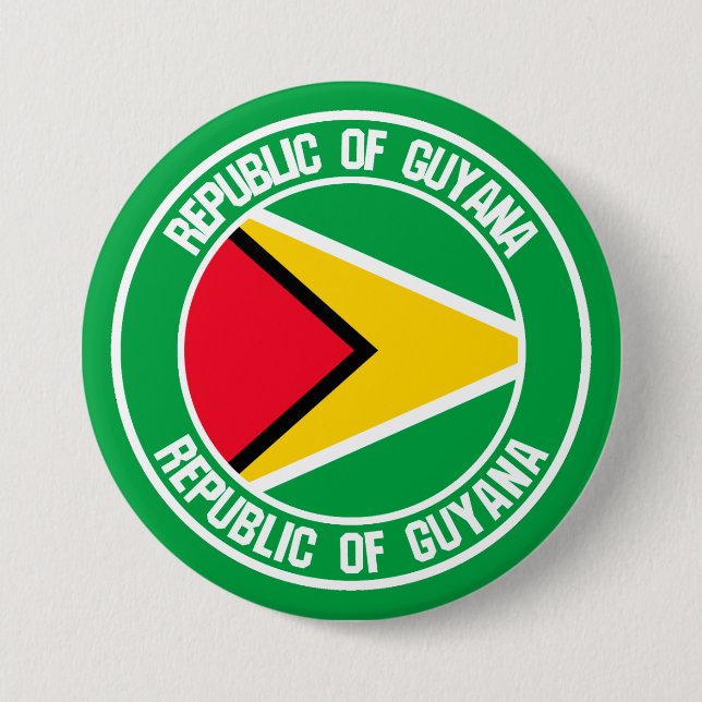 Guyana Round Emblem Button (Front)