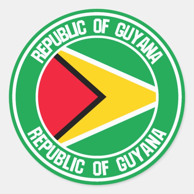 Guyana Round Emblem Classic Round Sticker (Front)