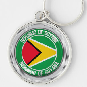 Guyana Round Emblem Keychain