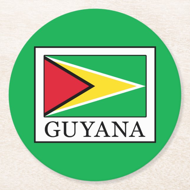 Guyana Round Paper Coaster (Front)