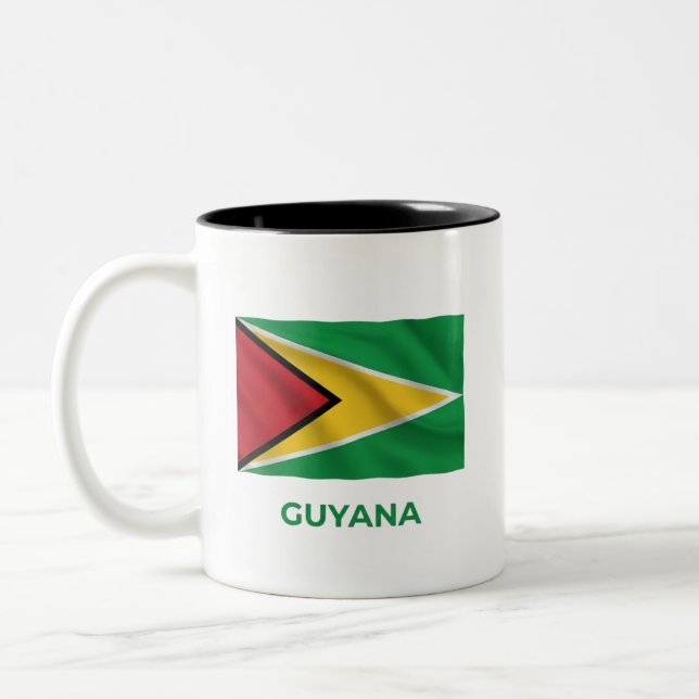 Guyana Simple Flag | Everyday Pride Two-Tone Coffee Mug (Left)