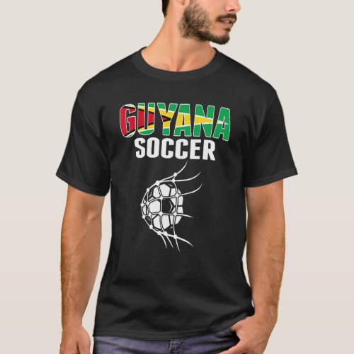 Guyana Soccer Ball In Net  Guyanese Football Suppo T_Shirt