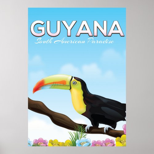 Guyana South american paradise travel poster