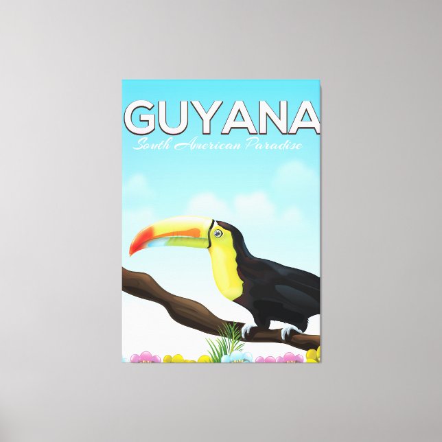 Guyana South american paradise travel poster Canvas Print (Front)