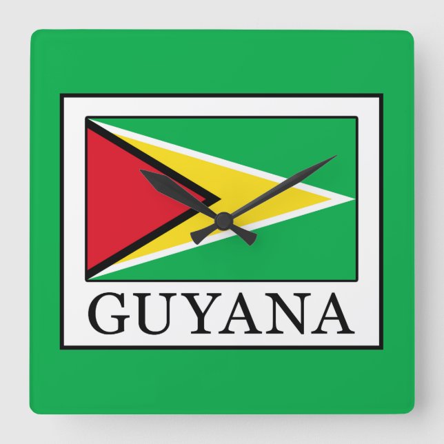 Guyana Square Wall Clock (Front)