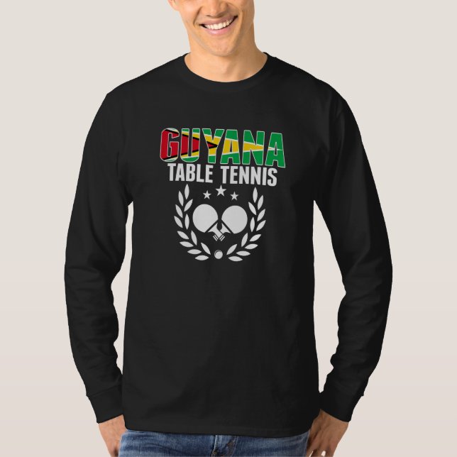 Guyana Table Tennis  Guyanese Ping Pong Team Suppo T-Shirt (Front)