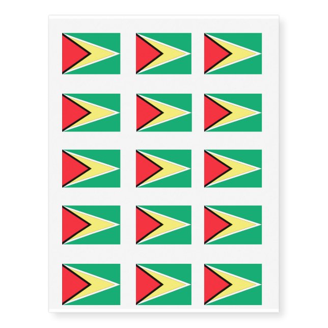 Guyana Temporary Tattoos (Front)