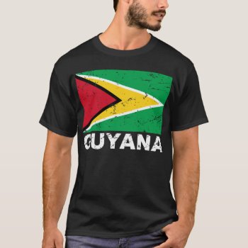 Guyana Vintage Flag T-shirt by allworldtees at Zazzle