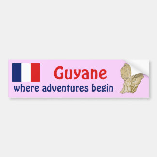 Guyane Flag and Map Bumper Sticker