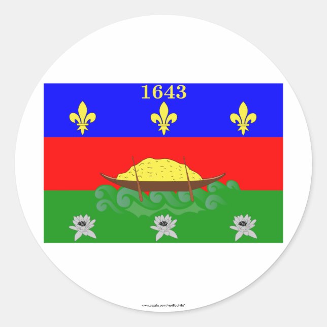 Guyane flag classic round sticker (Front)